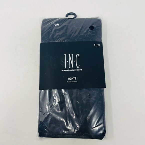 INC International Concepts Womens Size S/M Crocodile Animal Print Tights Black - Picture 2 of 4